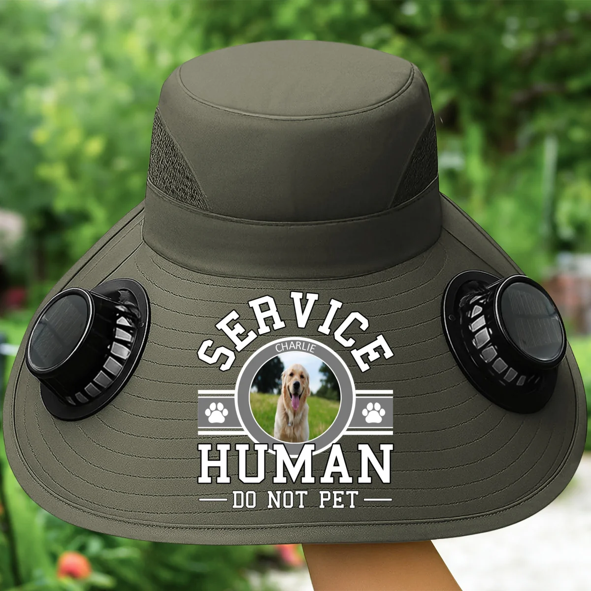 Dog Service Human Cartoon Photo - Personalized Custom Solar Fan Hat - Image 11