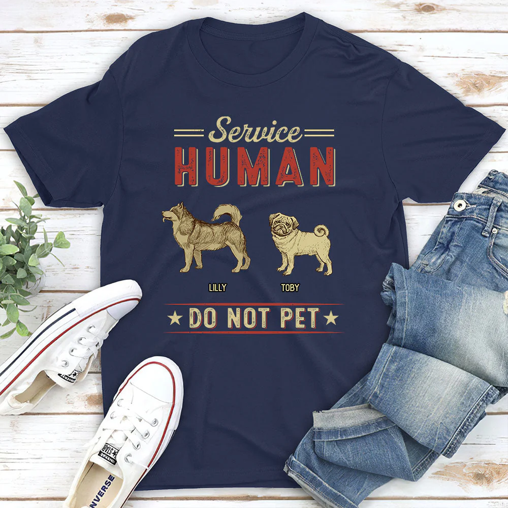 Dog Service Human Vintage - Personalized Custom Premium T-shirt - Image 2