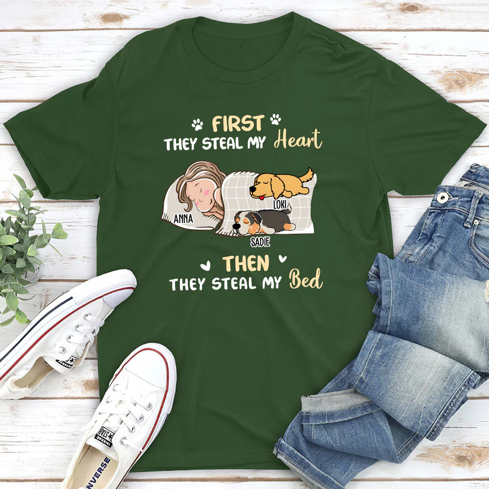 Dog Steal My Bed - Personalized Custom Unisex T-shirt - Image 4