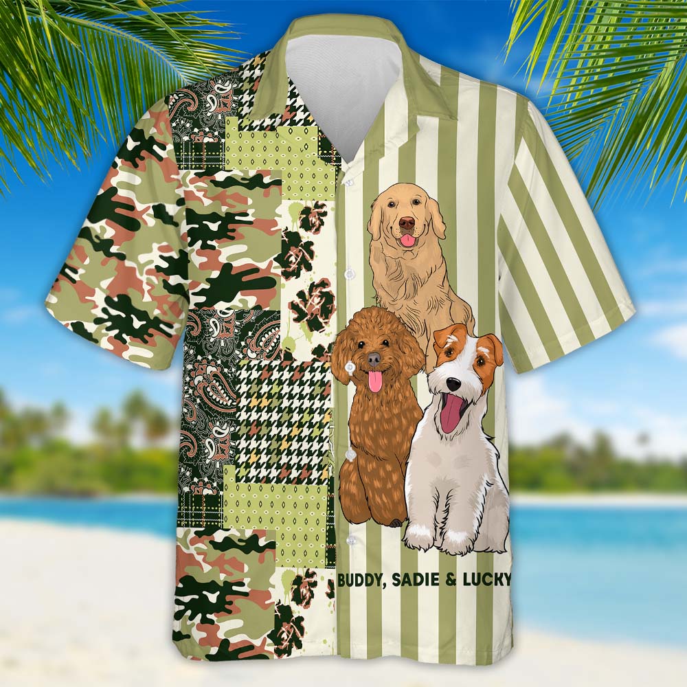 Dog Stripes - Personalized Custom Hawaiian Shirt - Image 3