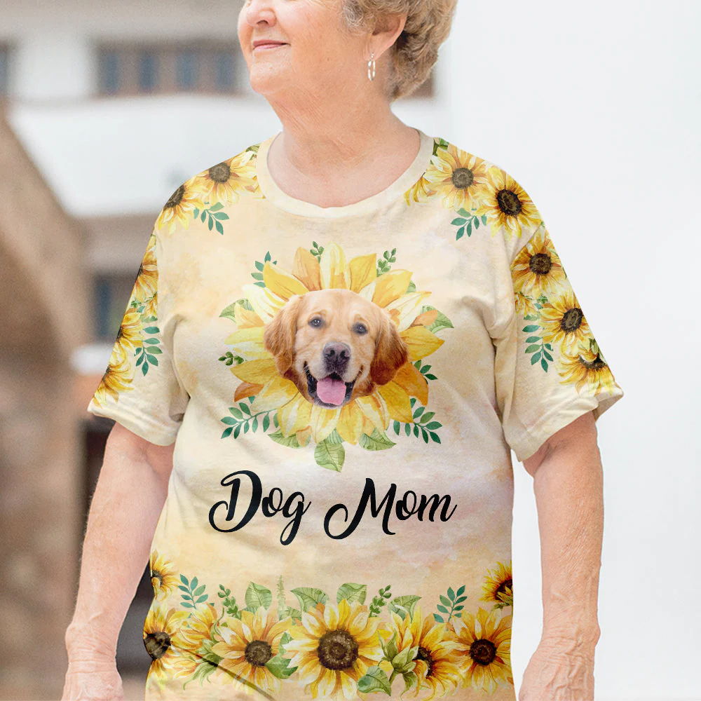 Dog Sunflower - Personalized Custom Photo All-over-print T-shirt - Image 4