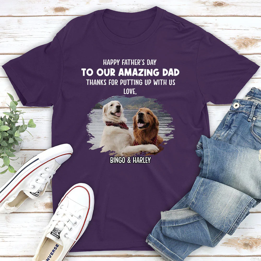 Dog Thanks For Dad 3 - Personalized Custom Unisex T-shirt - Image 5