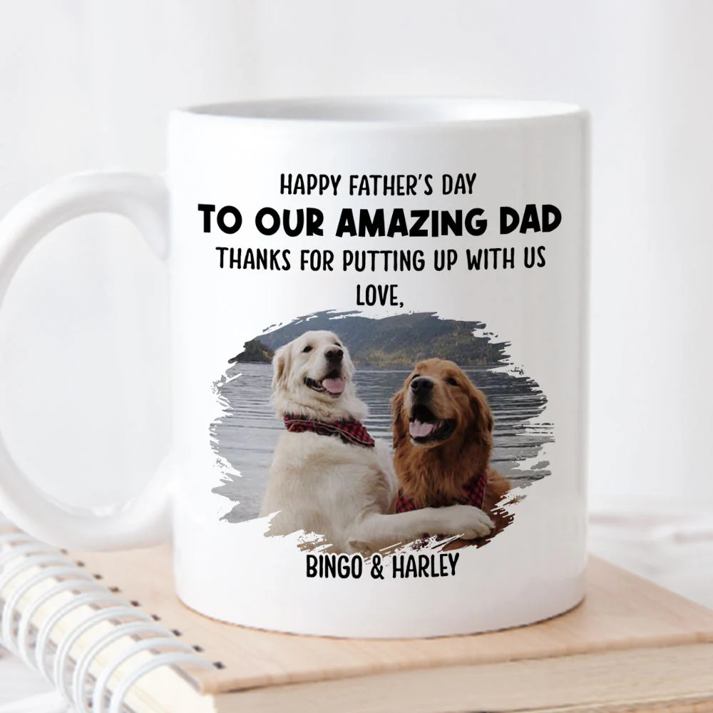 Dog Thanks For Dad - Personalized Custom Coffee Mug - Image 5