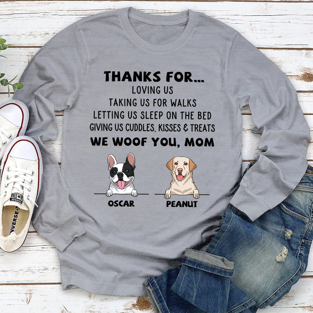 Dog Thanks For Light Ver. - Personalized Custom Long Sleeve T-shirt - Image 2