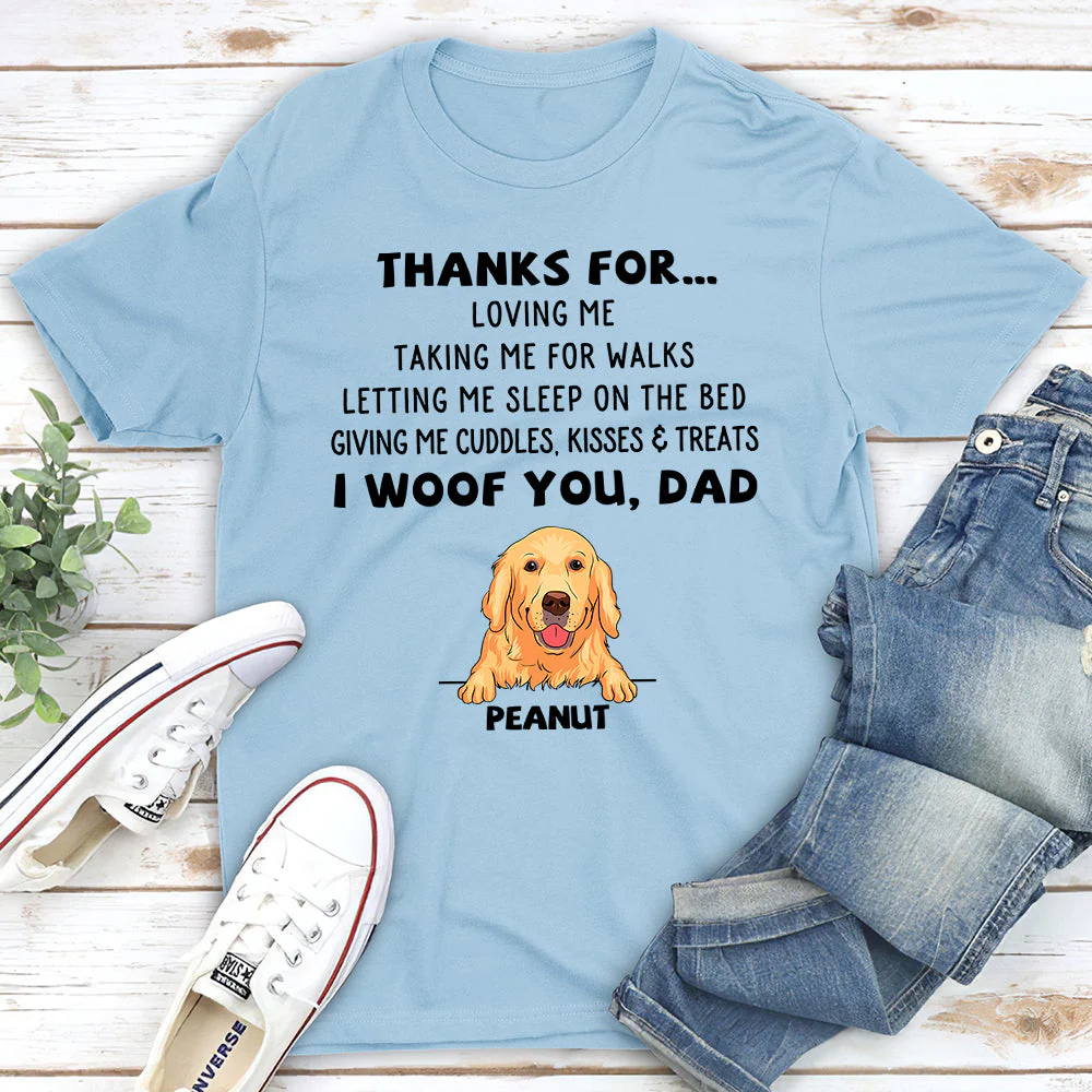 Dog Thanks For Light Ver. - Personalized Custom Unisex T-shirt - Image 4