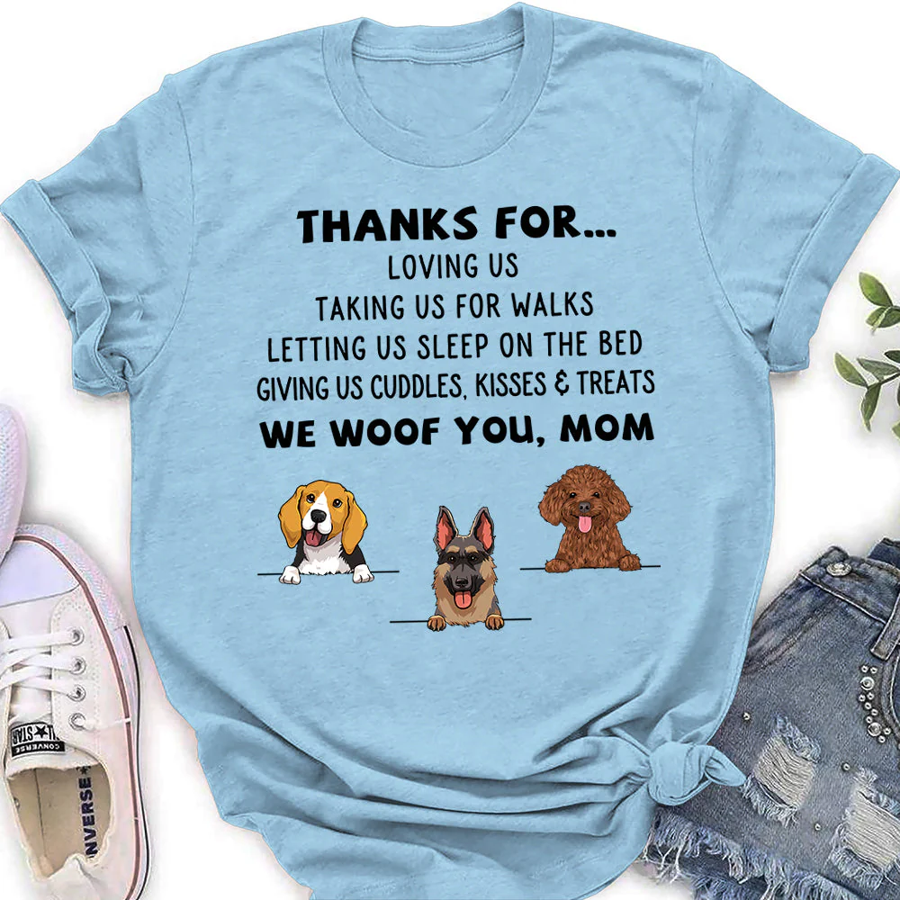 Dog Thanks For Light Ver. - Personalized Custom Women's T-shirt - Image 4