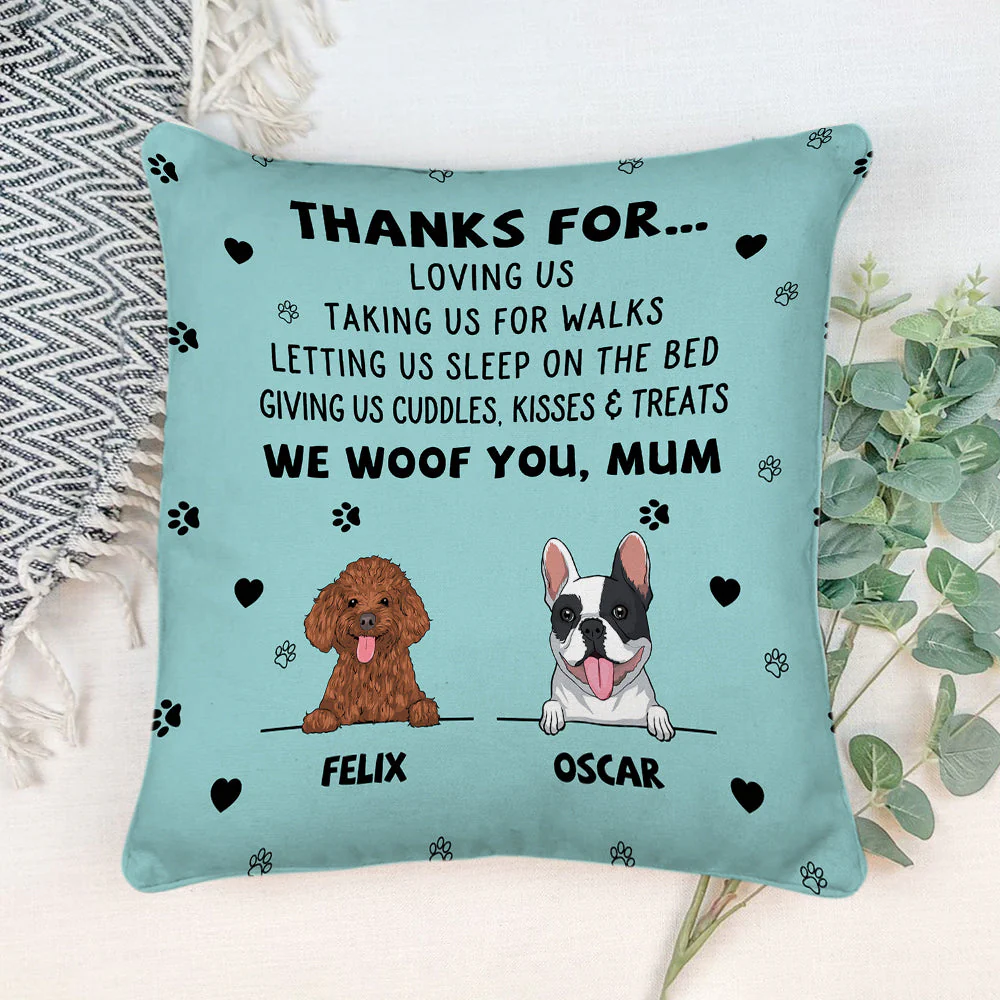 Dog Thanks For... - Personalized Custom Throw Pillow - Image 3