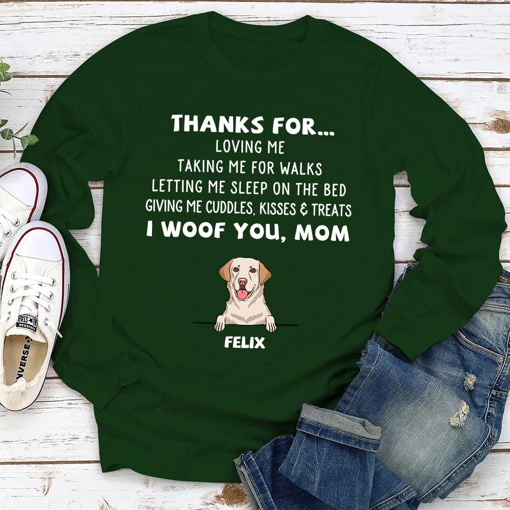 Dog Thanks For... - Personalized Custom Long Sleeve T-shirt - Image 4