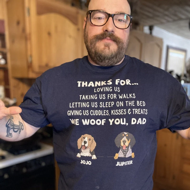 Dog Thanks For... - Personalized Custom Unisex T-shirt - Image 3