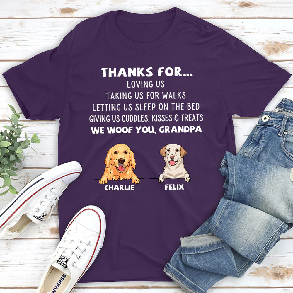 Dog Thanks For... - Personalized Custom Unisex T-shirt - Image 5