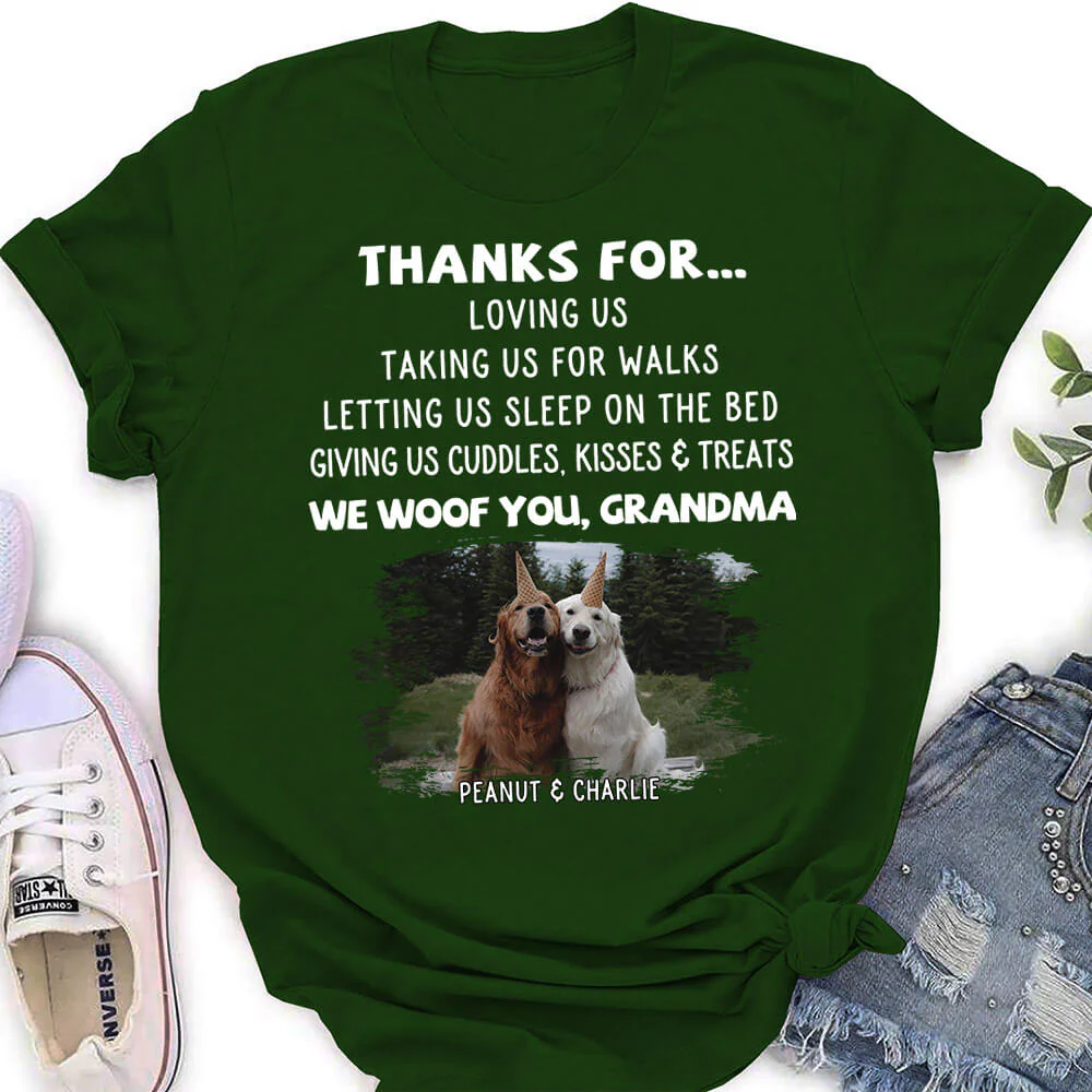 Dog Thanks For Photo - Personalized Custom Women's T-shirt - Image 2