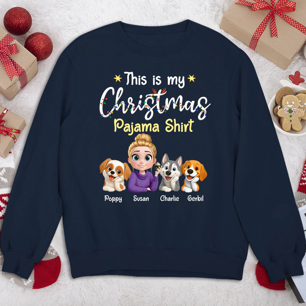 Dog Thinking With Pawjama Shirt - Personalized Custom Sweatshirt - Image 5