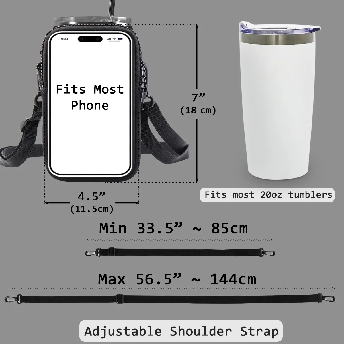 Dog Walking And Water Breaks - Personalized Custom 20oz Water Bottle Carrier Bag - Image 5