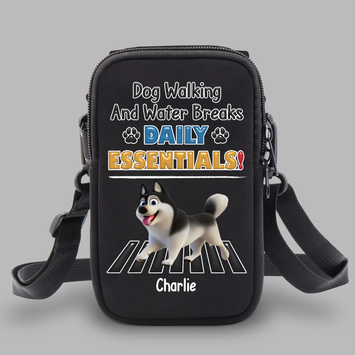 Dog Walking And Water Breaks - Personalized Custom 20oz Water Bottle Carrier Bag - Image 6