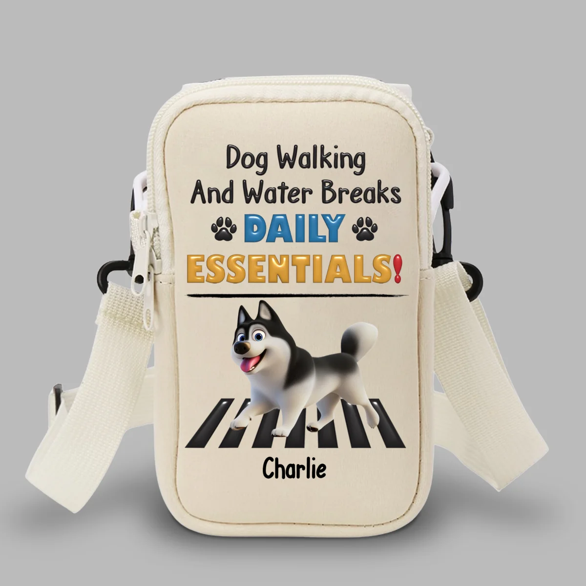 Dog Walking And Water Breaks - Personalized Custom 20oz Water Bottle Carrier Bag - Image 8