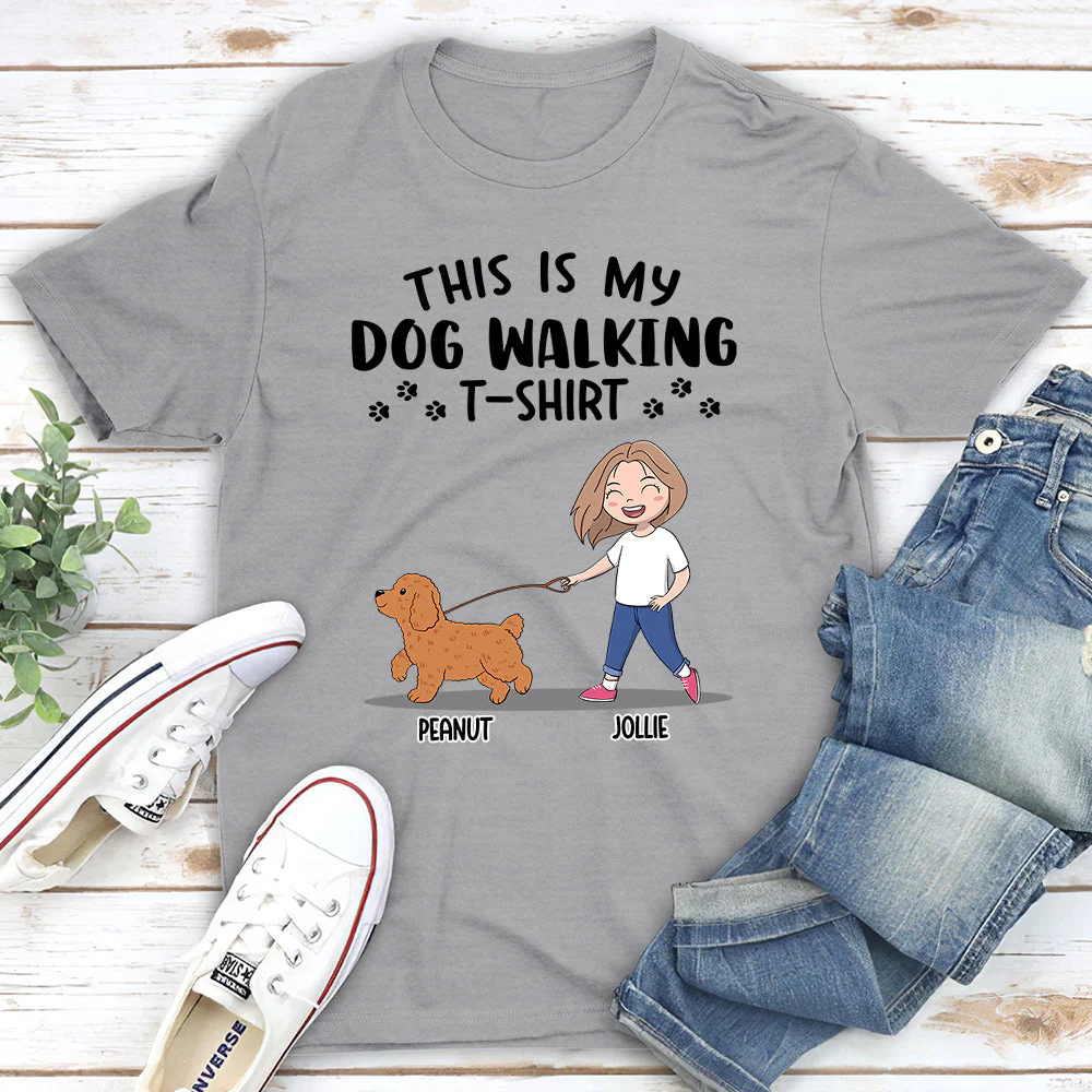 Dog Walking Shirt - Personalized Custom Unisex T-shirt - Image 2