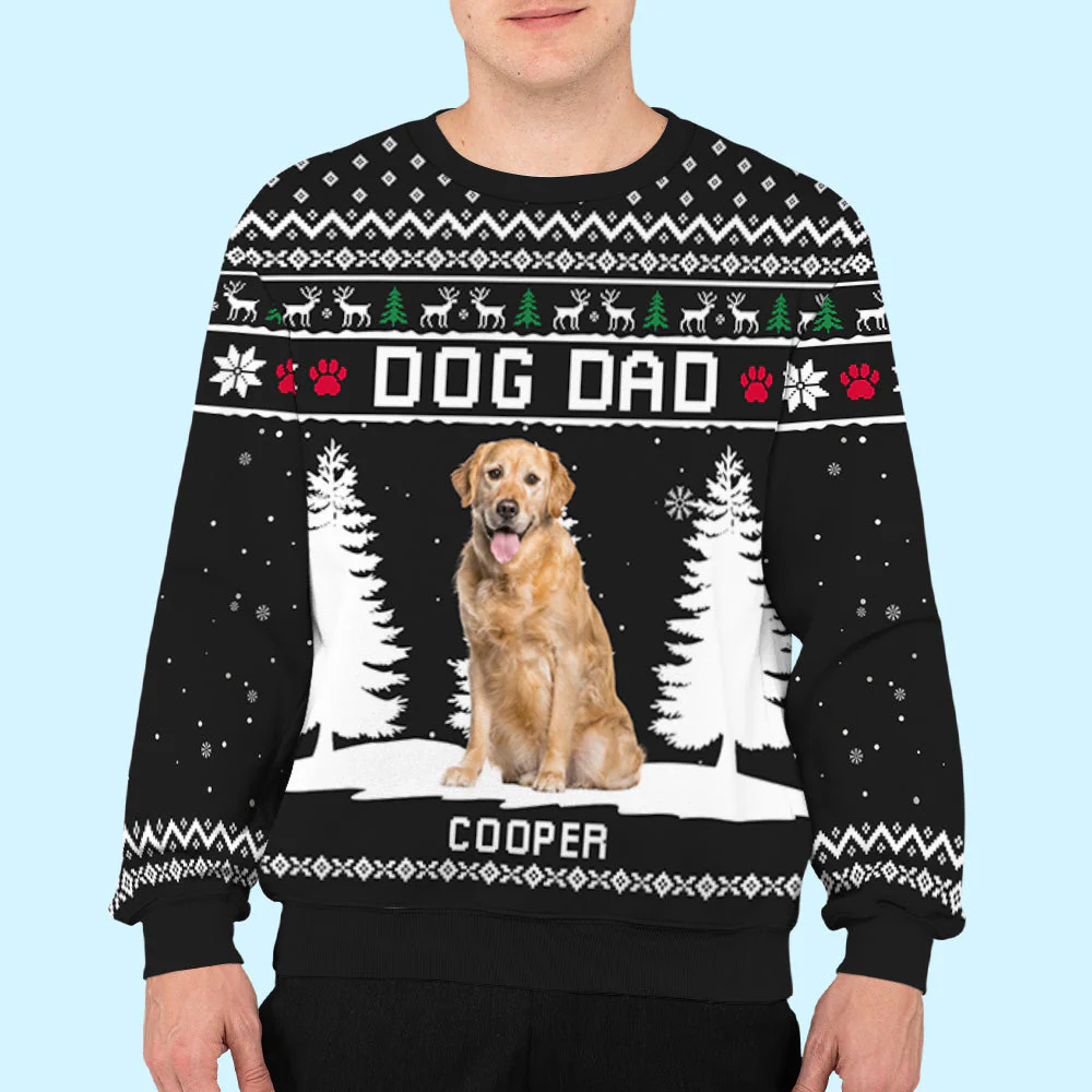 Dog Winter Photo - Personalized Custom All-Over-Print Sweatshirt - Image 4