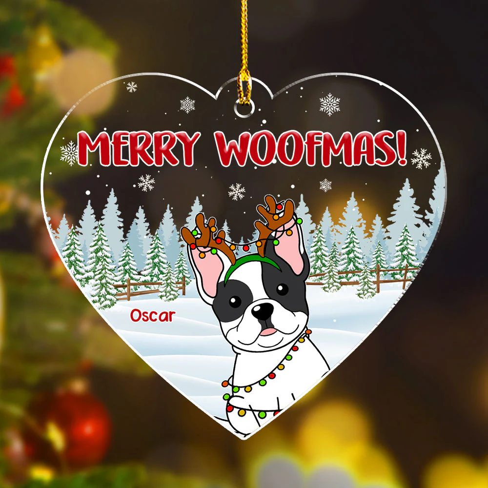 Dog With Love - Personalized Custom Acrylic Ornament - Image 3