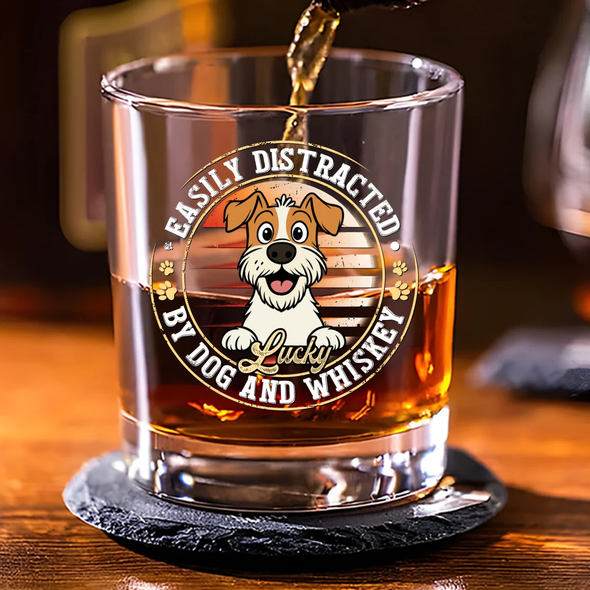 Dogs And Whiskey First - Personalized Custom Whiskey Glass - Image 6