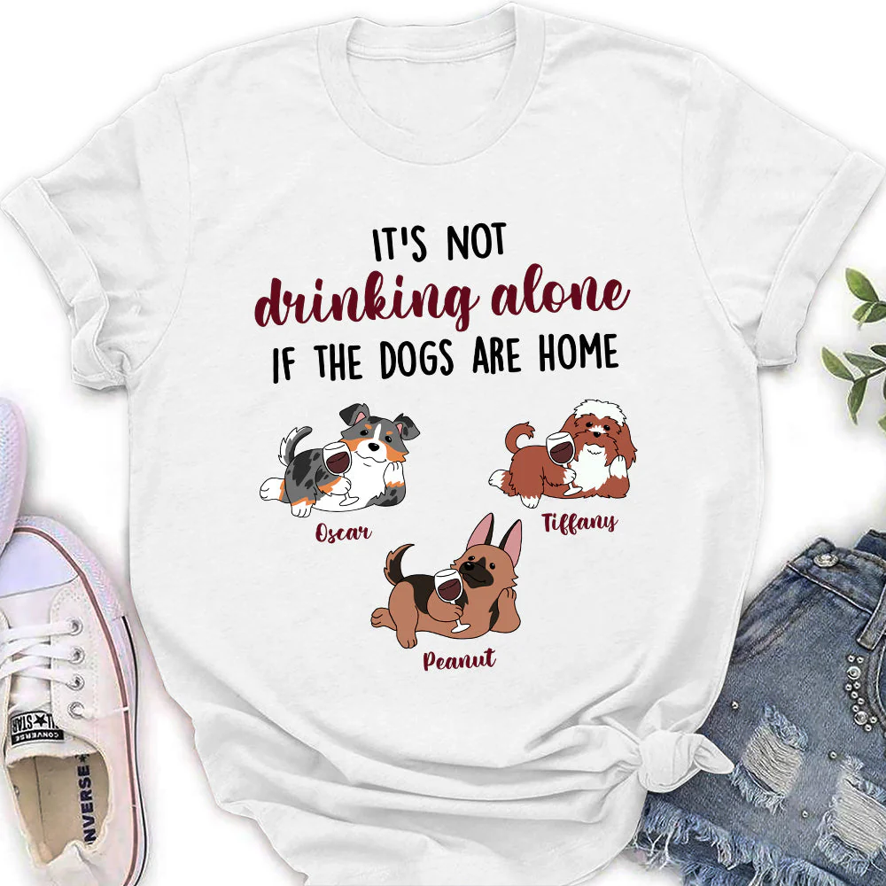 Dogs And Wine 2 - Personalized Custom Women's T-shirt - Image 2