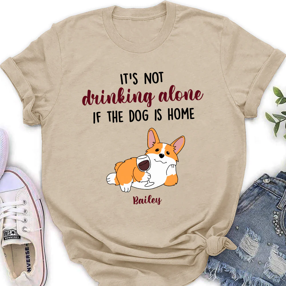 Dogs And Wine 2 - Personalized Custom Women's T-shirt - Image 3