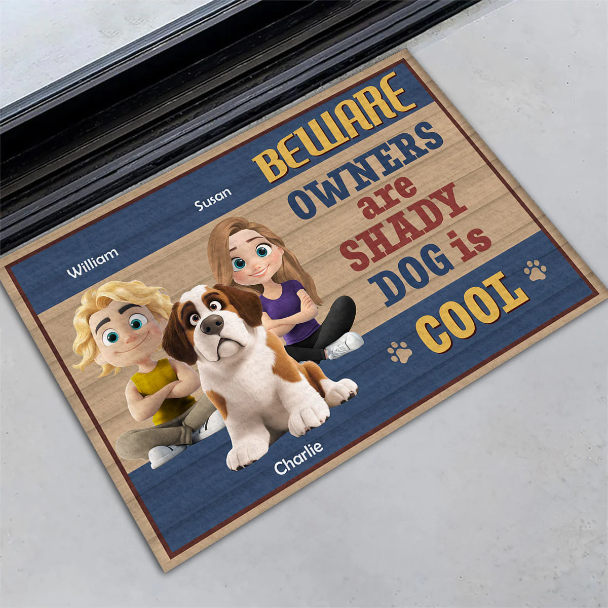 Dogs Are Cool - Personalized Custom Doormat - Image 3