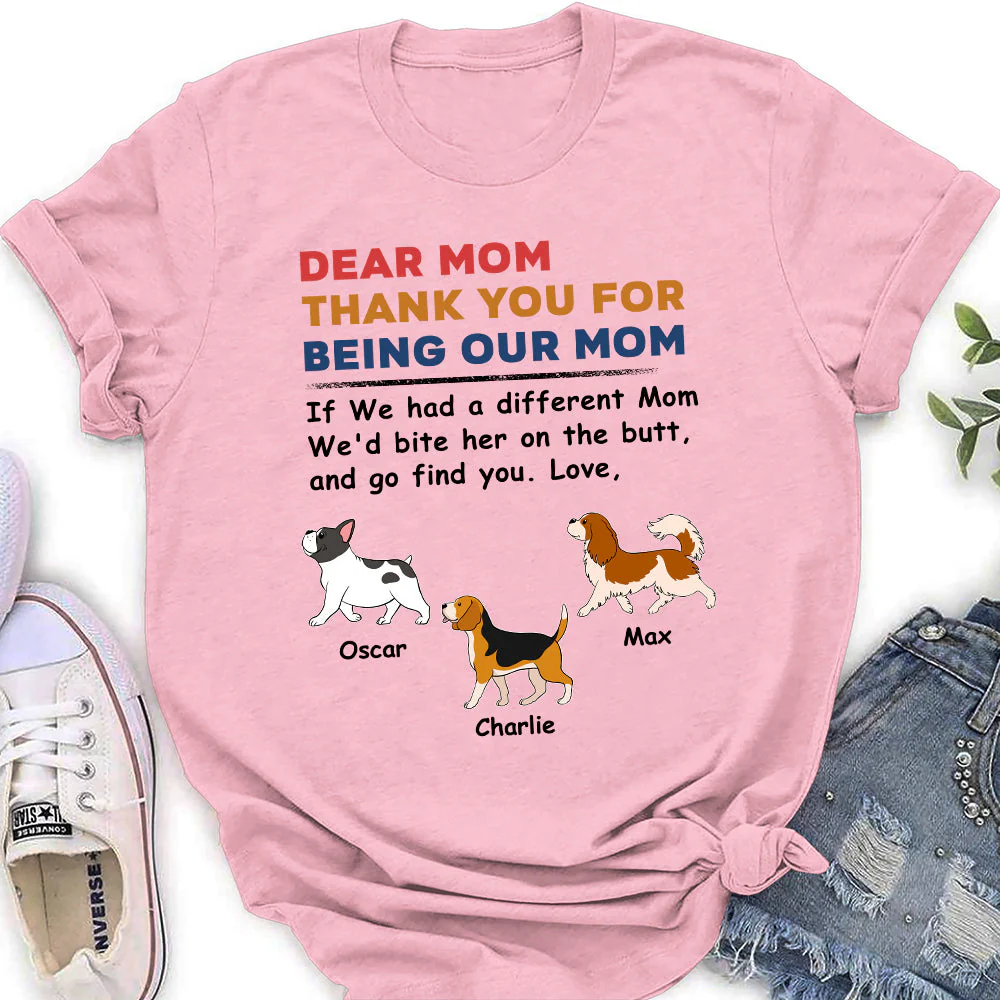 Dogs Bite Butt - Personalized Custom Women's T-shirt - Image 3
