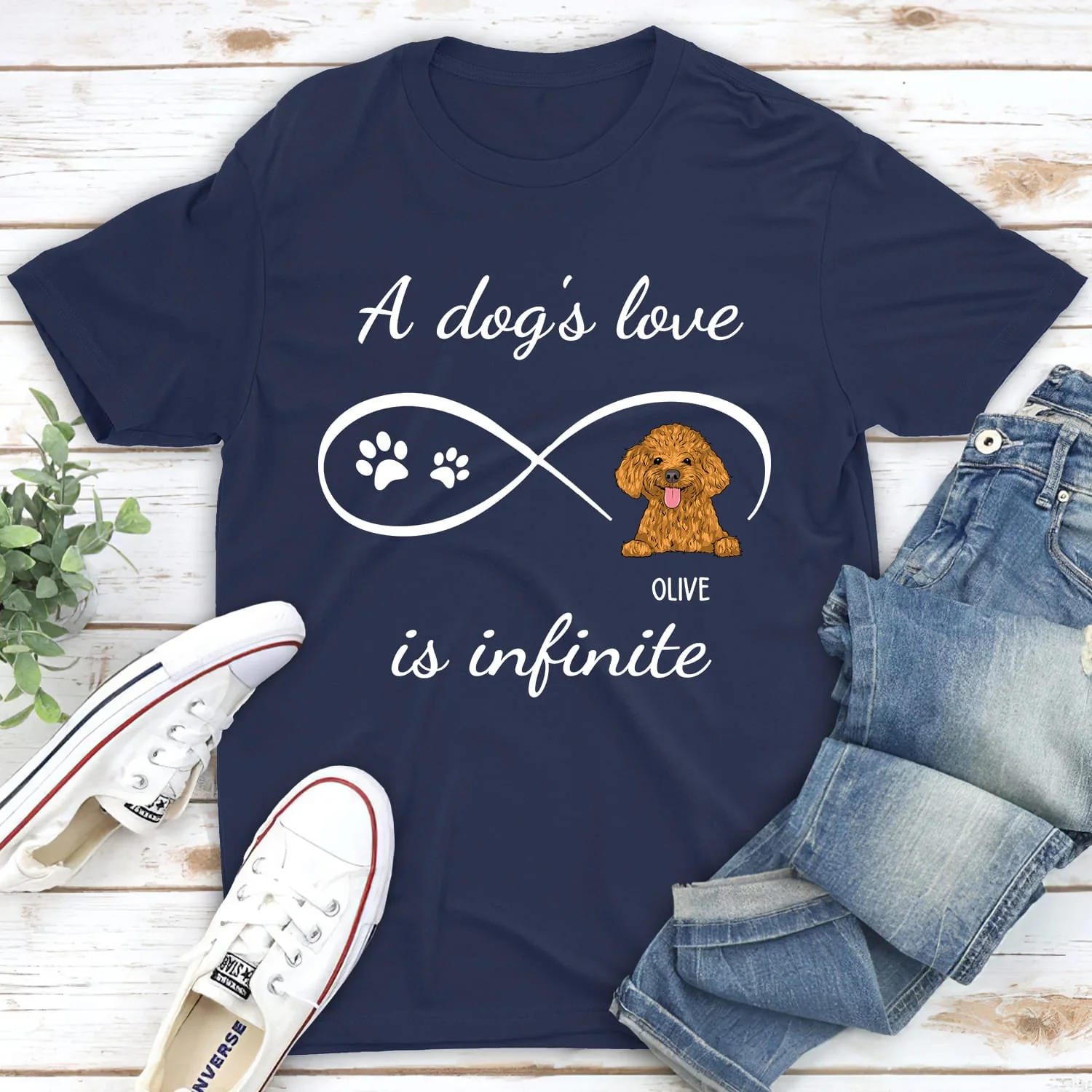 Dog's Infinite Love 2 - Personalized Custom Unisex T-shirt - Image 2