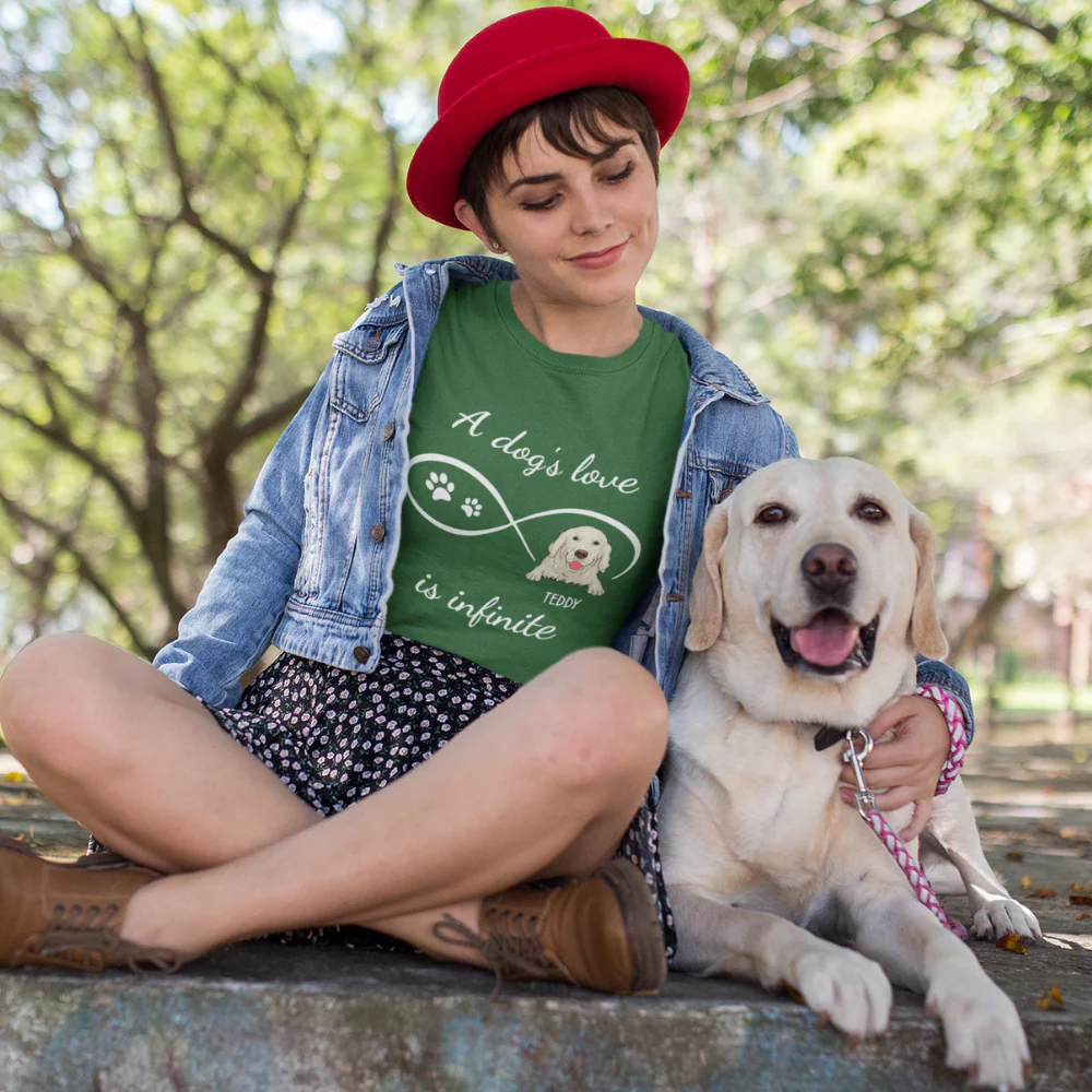 Dog's Infinite Love 2 - Personalized Custom Unisex T-shirt - Image 3