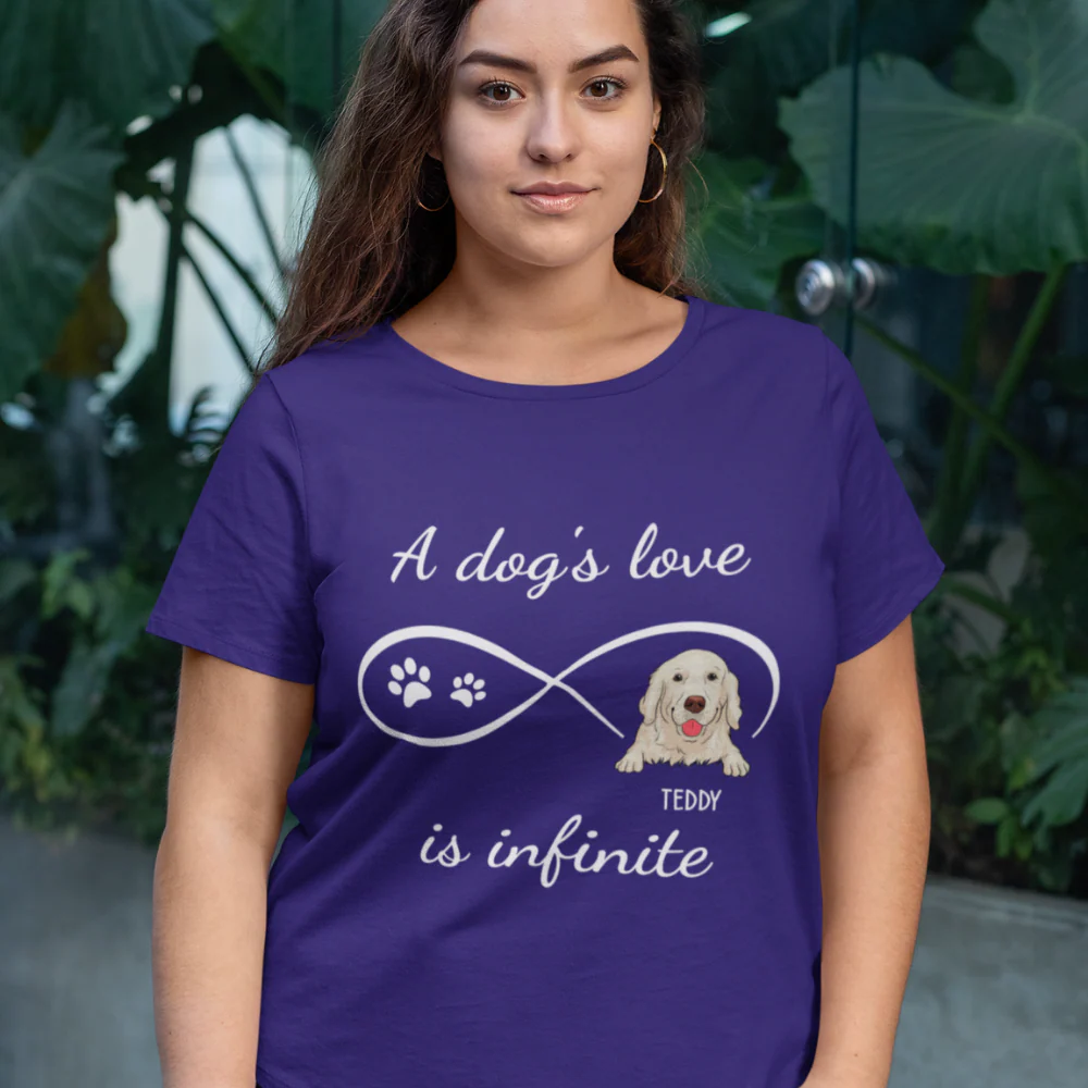Dog's Infinite Love 2 - Personalized Custom Unisex T-shirt - Image 4