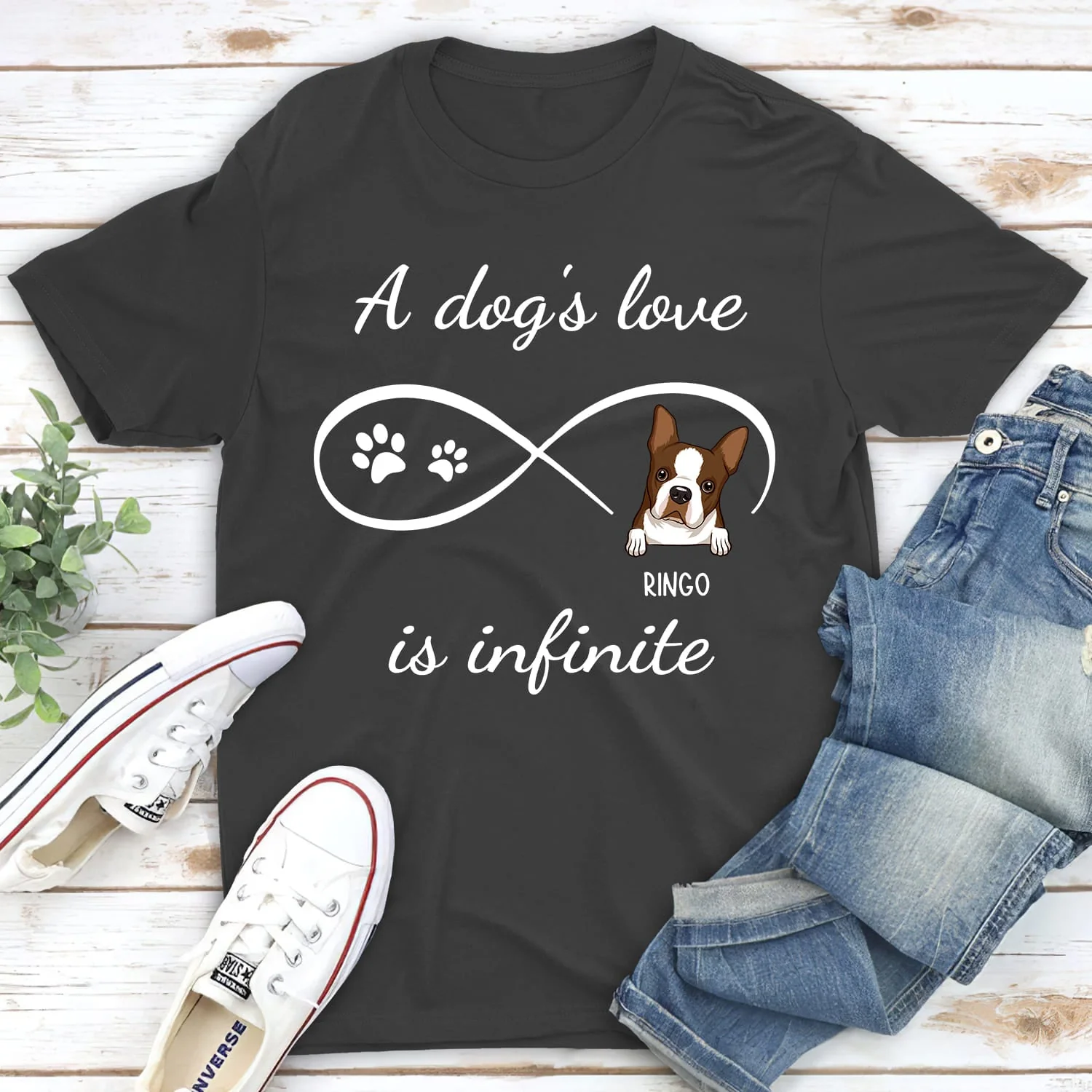 Dog's Infinite Love 2 - Personalized Custom Unisex T-shirt - Image 5