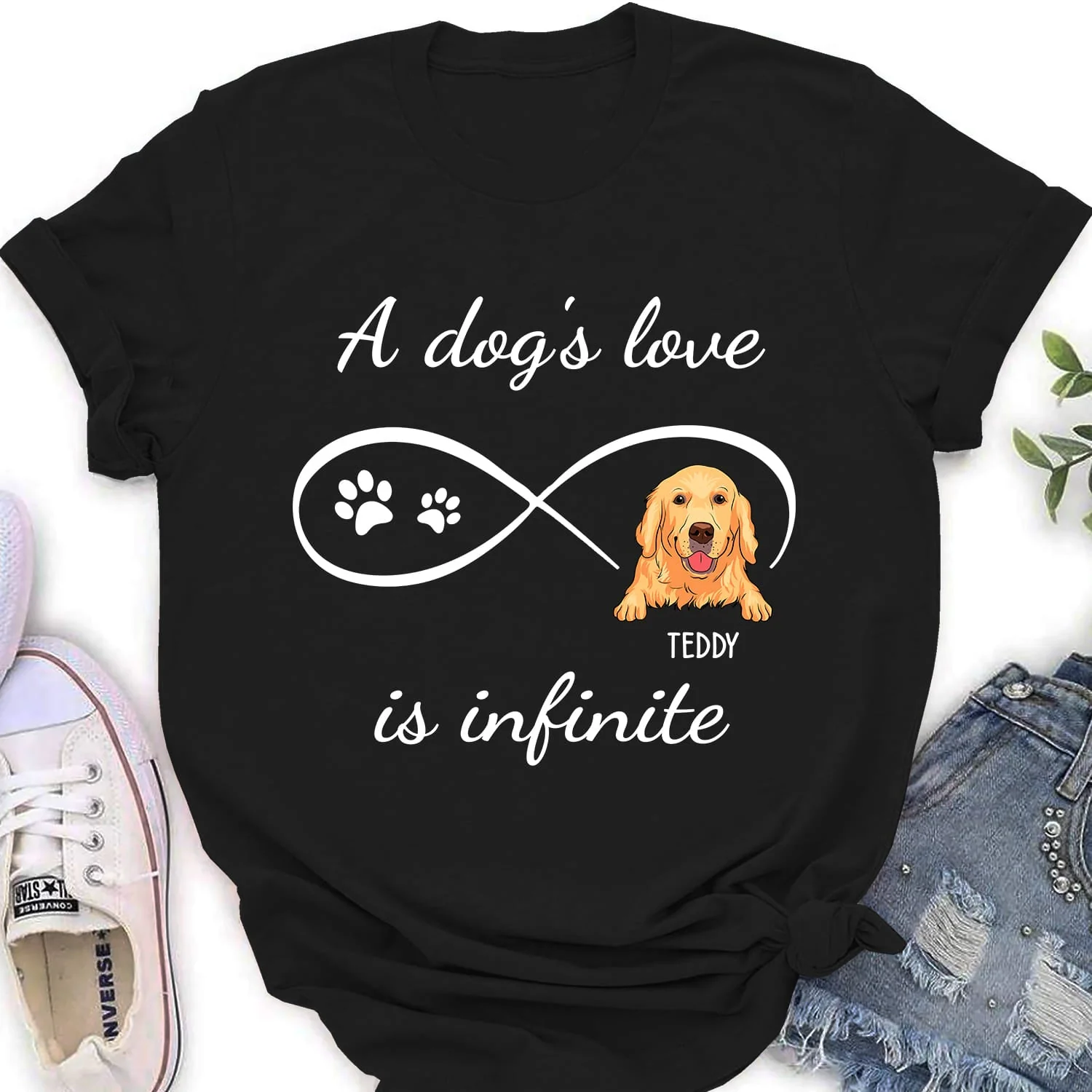 Dog's Infinite Love 2 - Personalized Custom Women's T-shirt