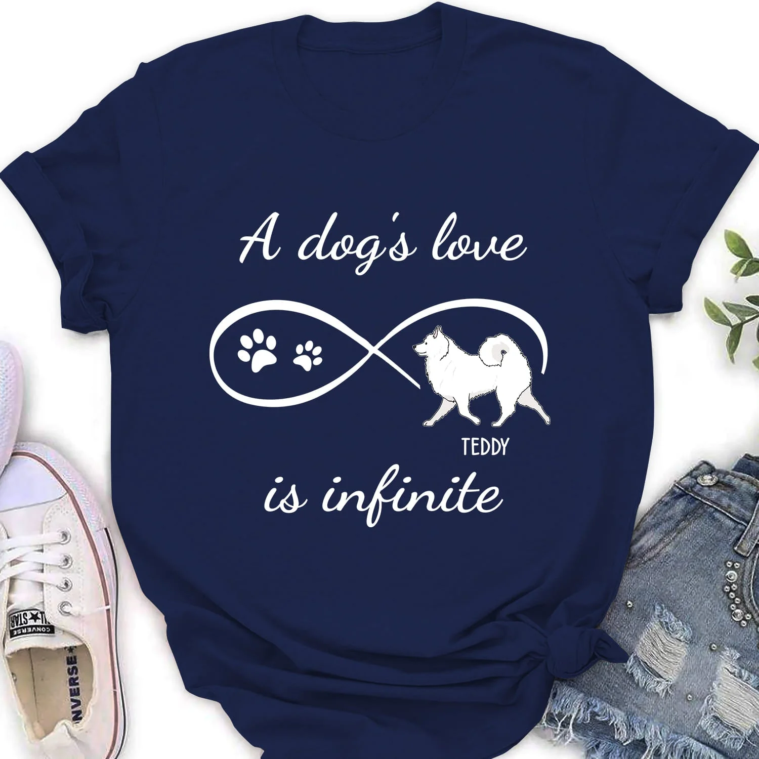 Dog's Infinite Love - Personalized Custom Women's T-shirt - Image 5
