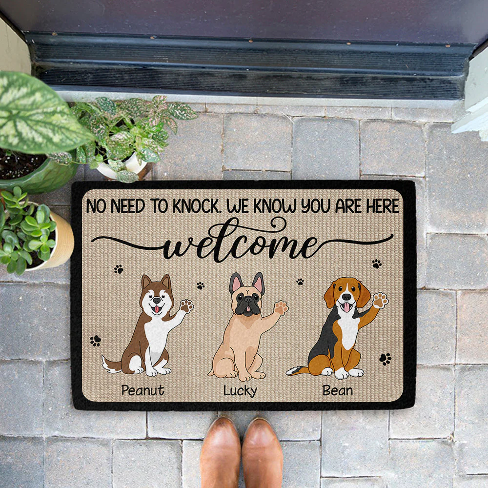 Dogs Know You Here - Personalized Custom Doormat