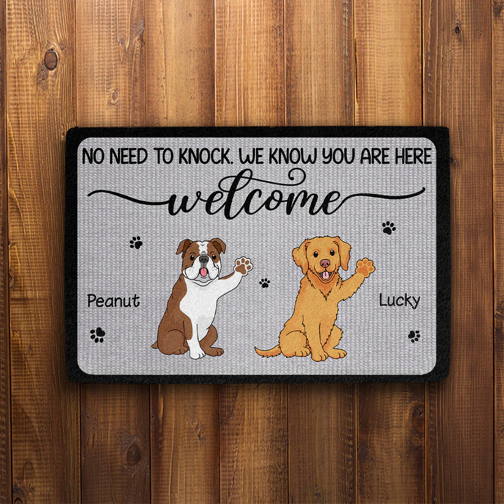 Dogs Know You Here - Personalized Custom Doormat - Image 3