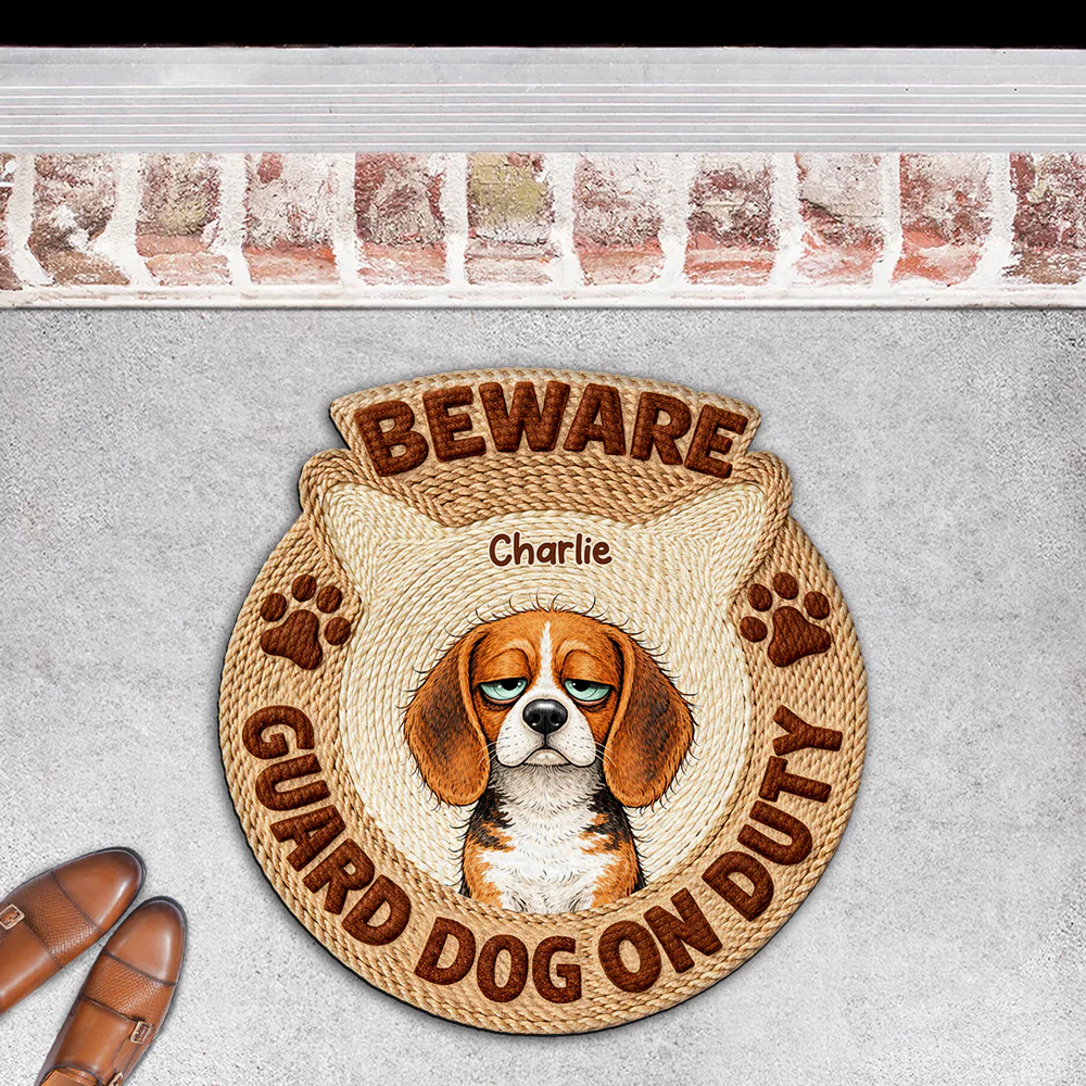 Dogs Security On Duty - Personalized Custom Doormat - Image 3