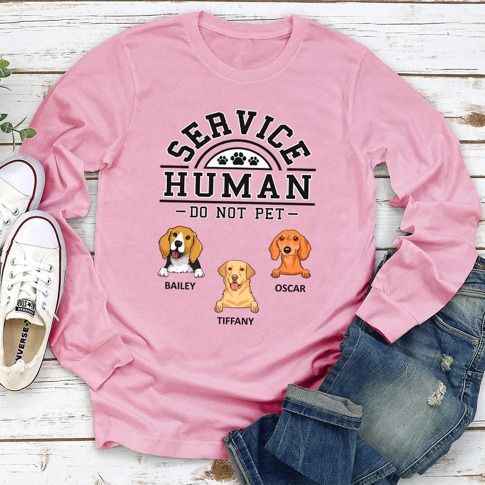 Dogs Service Human Logo - Personalized Custom Long Sleeve T-shirt - Image 2