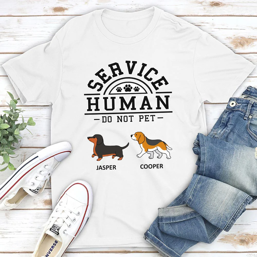 Dogs Service Human - Personalized Custom Unisex T-shirt - Image 3