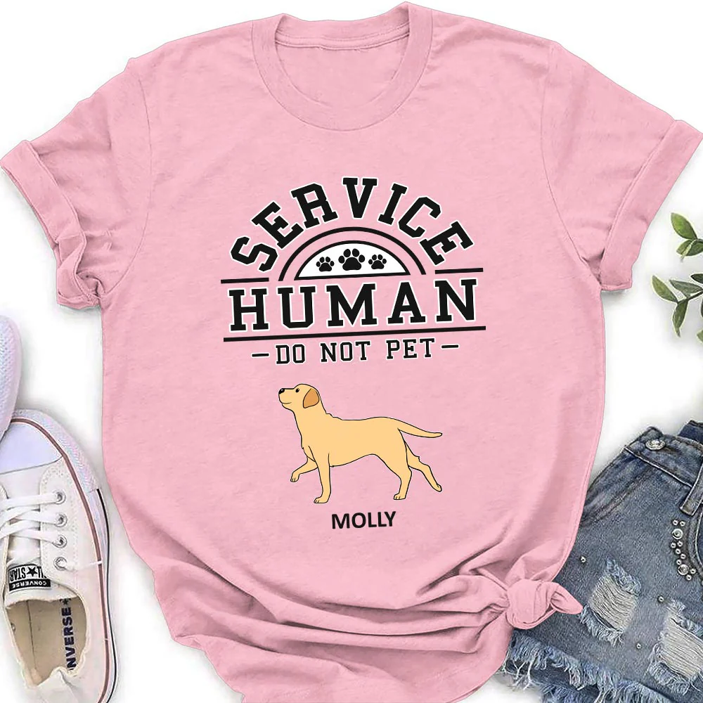 Dogs Service Human - Personalized Custom Women's T-shirt - Image 2