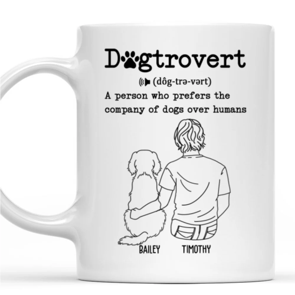 Dogtrovert Definition - Personalized Custom Coffee Mug - Image 8