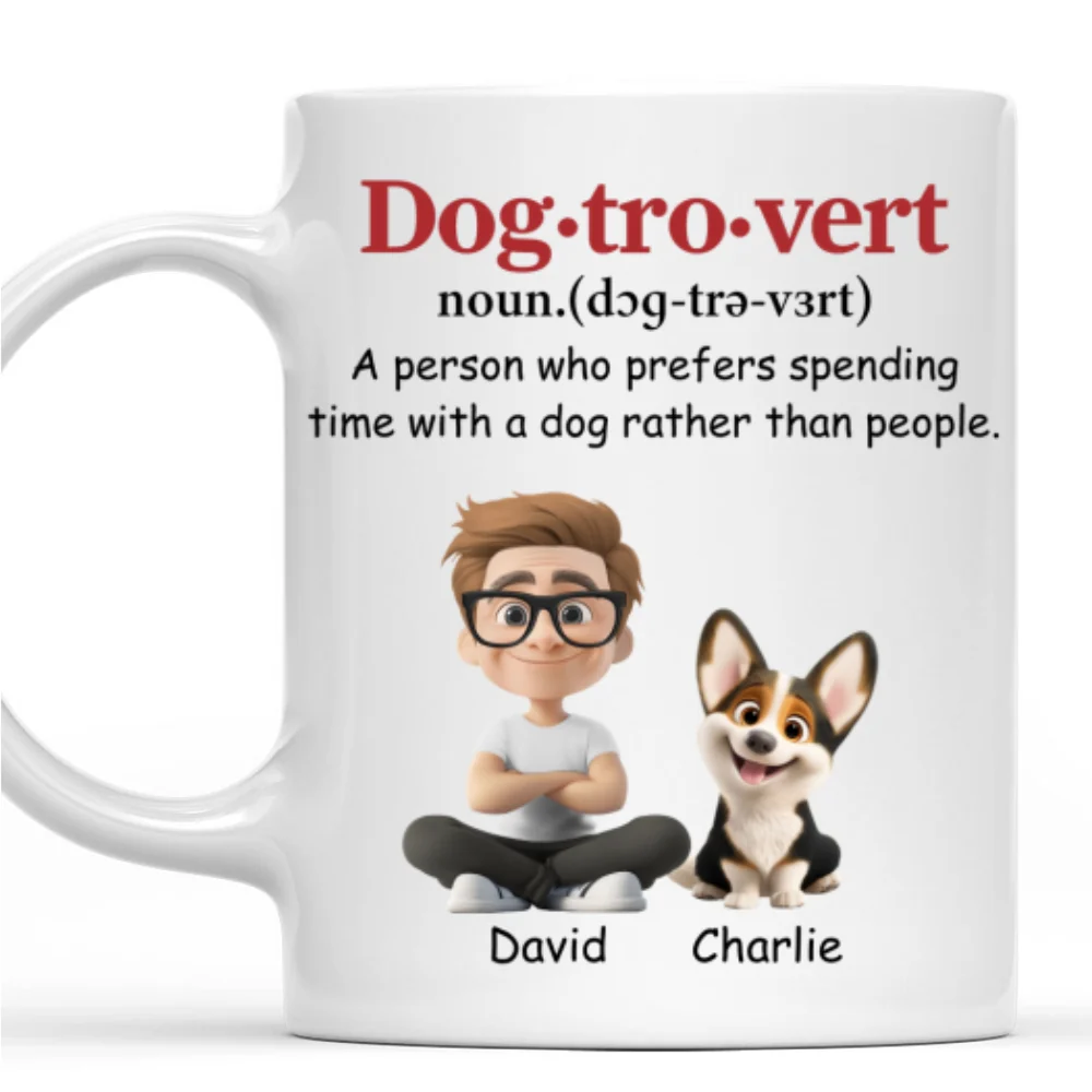 Dogtrovert Person - Personalized Custom Coffee Mug - Image 8