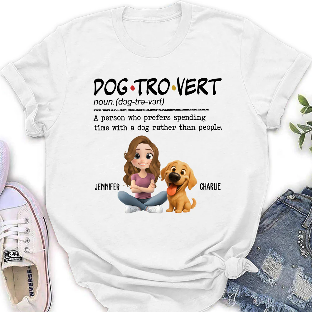 Dogtrovert Vibe - Personalized Custom Women's T-Shirt - Image 2