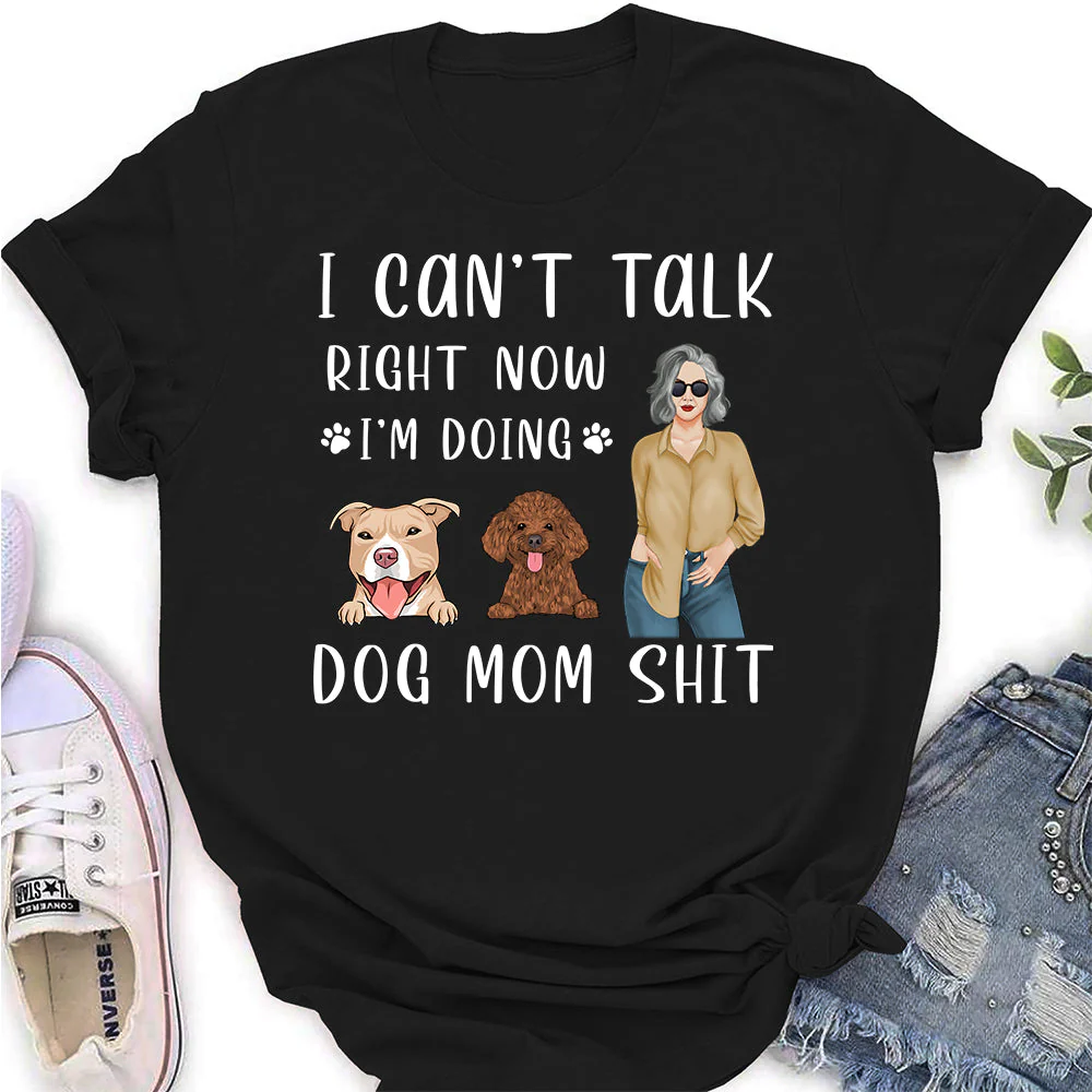 Doing Dog Mom - Personalized Custom Women's T-shirt - Image 4