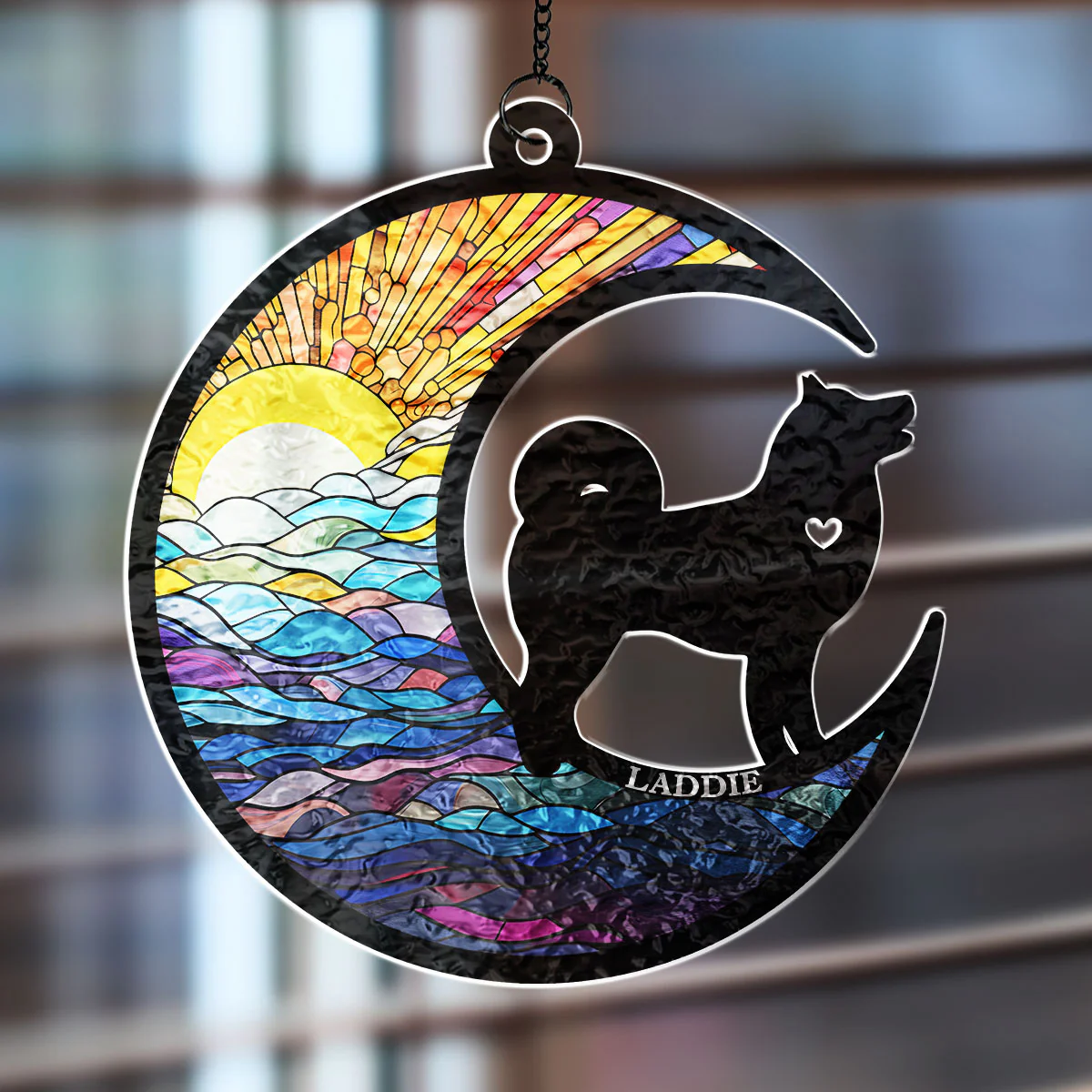Don't Cry Because It Is Over - Personalized Custom Wavy Suncatcher - Image 3