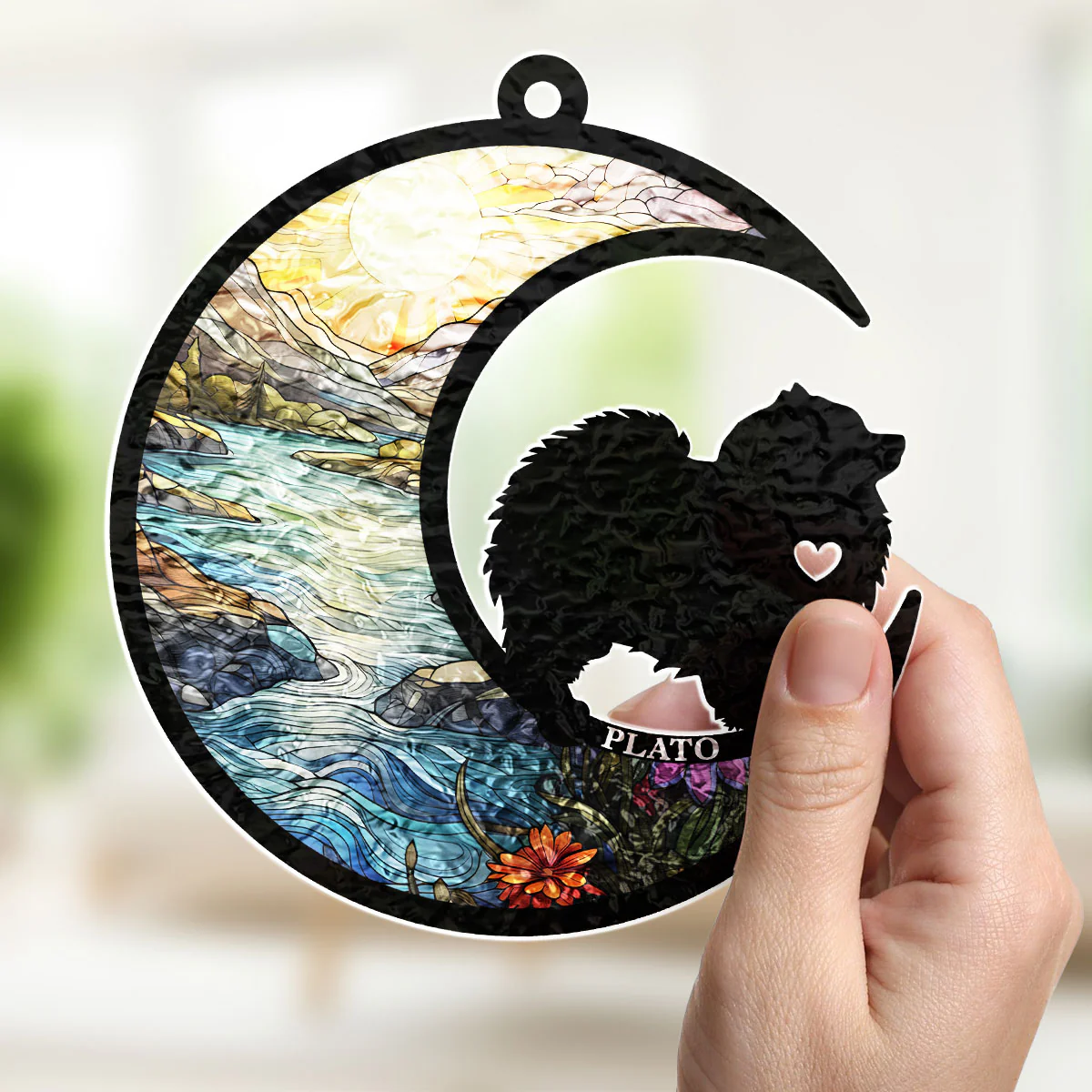 Don't Cry Because It Is Over - Personalized Custom Wavy Suncatcher - Image 4
