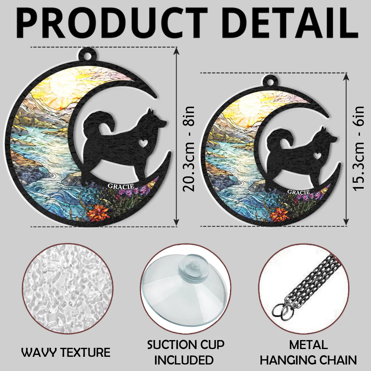 Don't Cry Because It Is Over - Personalized Custom Wavy Suncatcher - Image 5