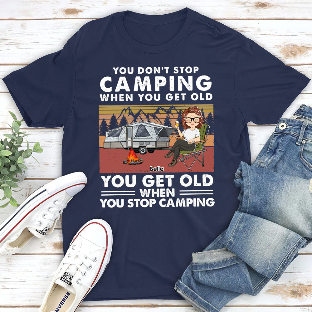 Dont Stop Camping - Personalized Custom Unisex T-shirt - Image 2
