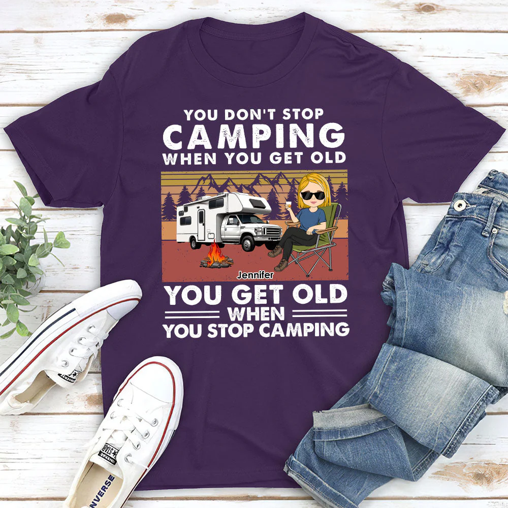 Dont Stop Camping - Personalized Custom Unisex T-shirt - Image 5