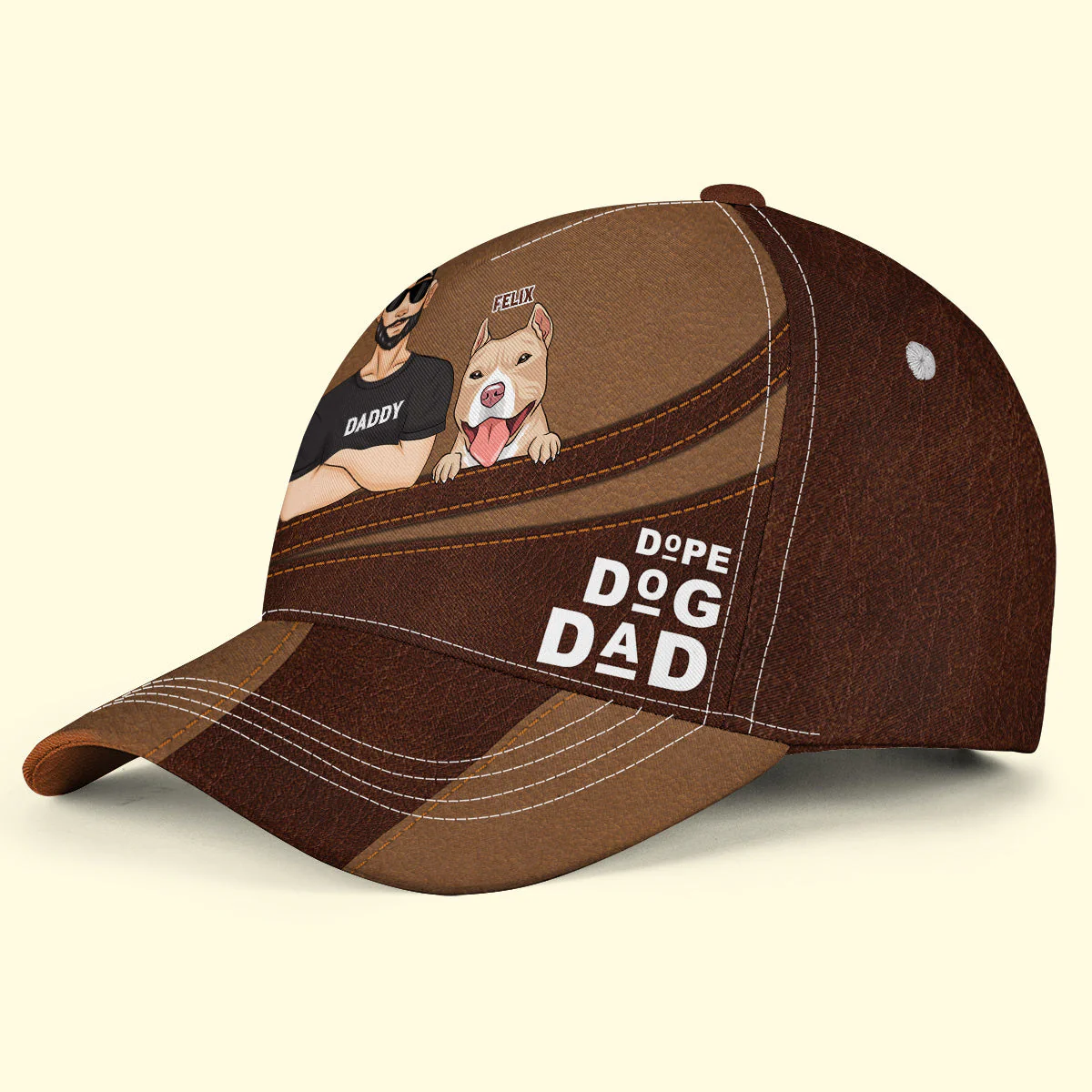 Dope Dog Dad - Personalized Custom Cap - Image 5