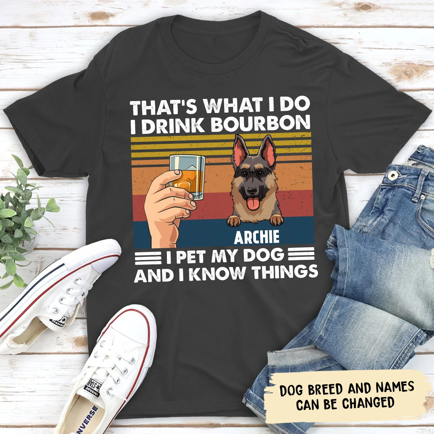 Drink And Pet Dog - Personalized Custom Unisex T-shirt - Image 3